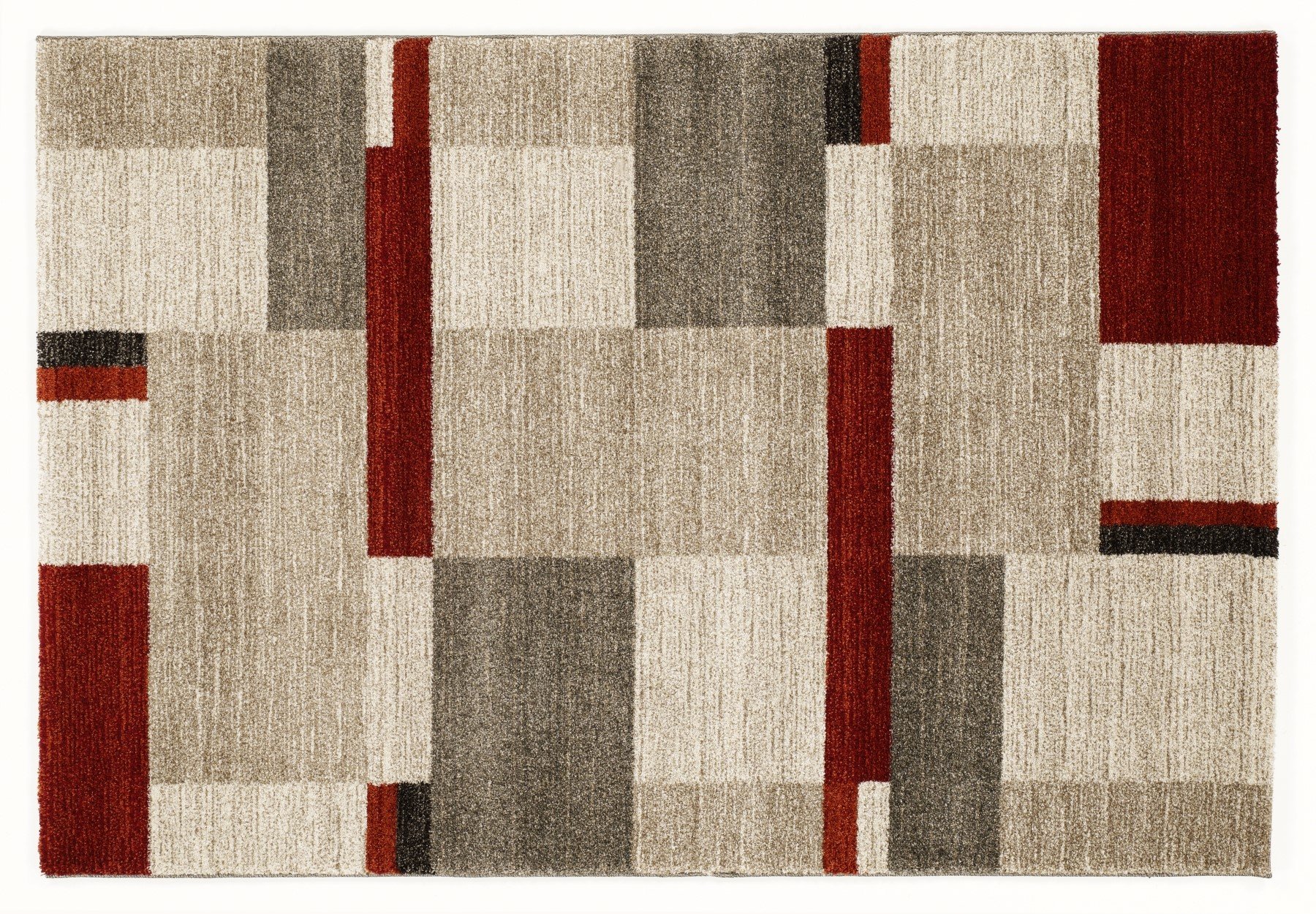 moderner Designer Teppich Öko-Tex CASTLE BEPPO beige-braun-rot moderner Designer Teppich Öko-Tex CASTLE BEPPO beige-braun-rot