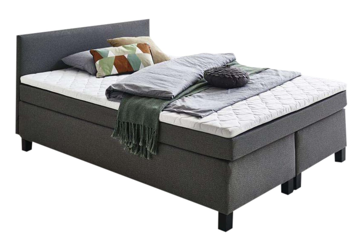 Boxspringbett Philly grau 140x200 Boxspringbett Philly grau 140x200