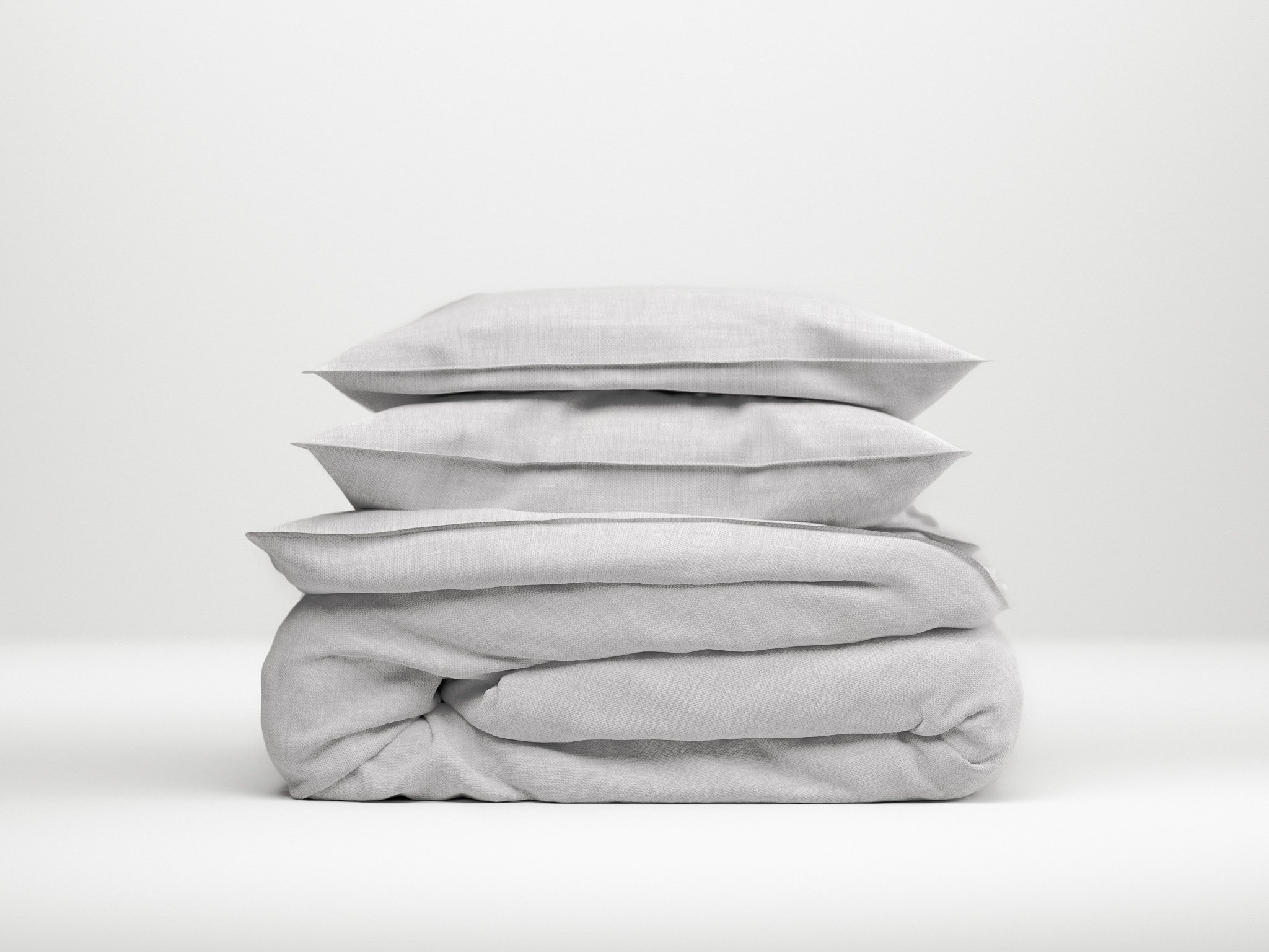 Bettwäsche Lino 200x200-2x80x80cm Dove Grey Bettwäsche Lino 200x200-2x80x80cm Dove Grey