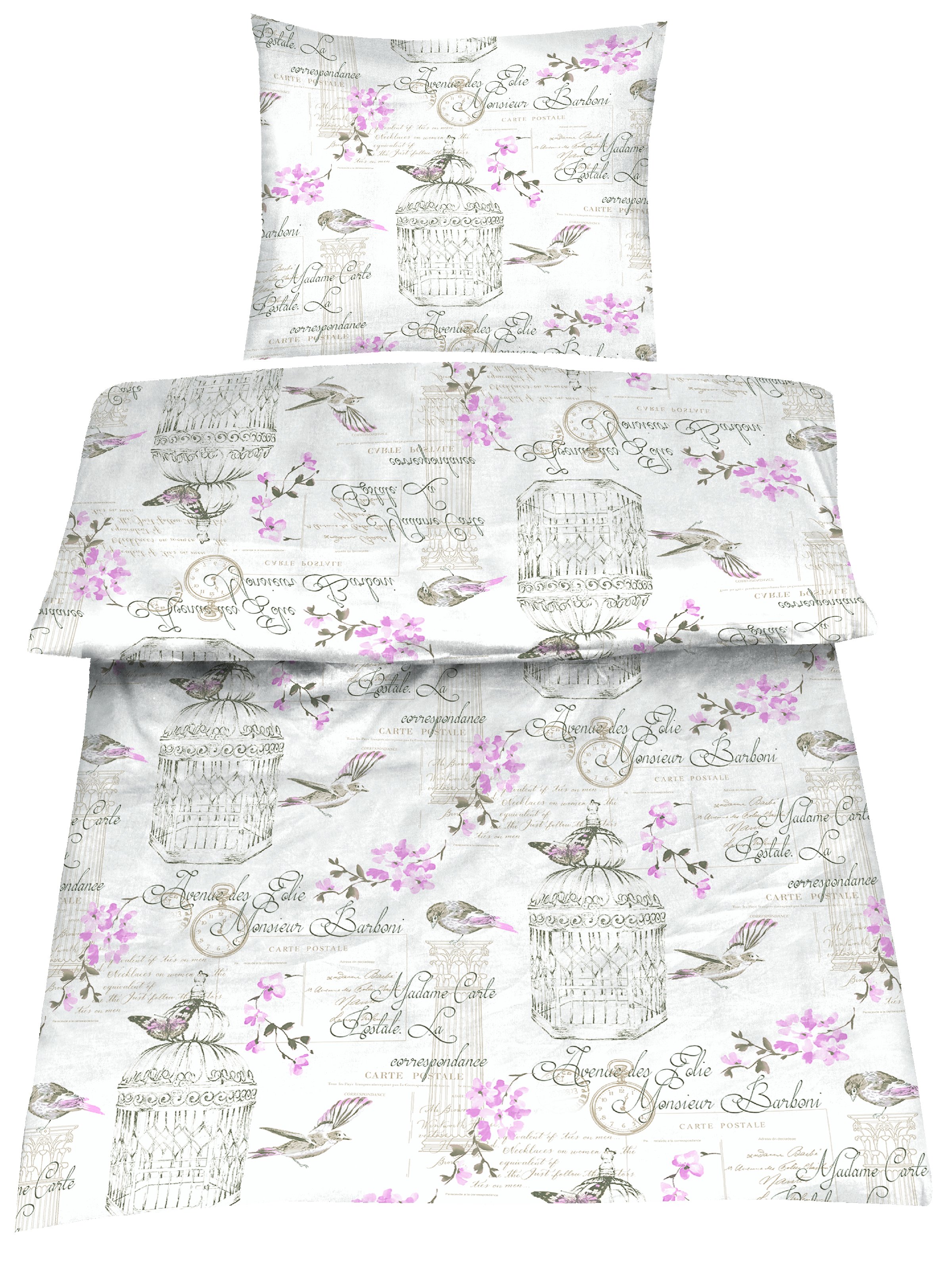 Mikrofaser Seersucker Bettwäsche High Class - Bird - 135x200 Mikrofaser Seersucker Bettwäsche High Class - Bird - 135x200