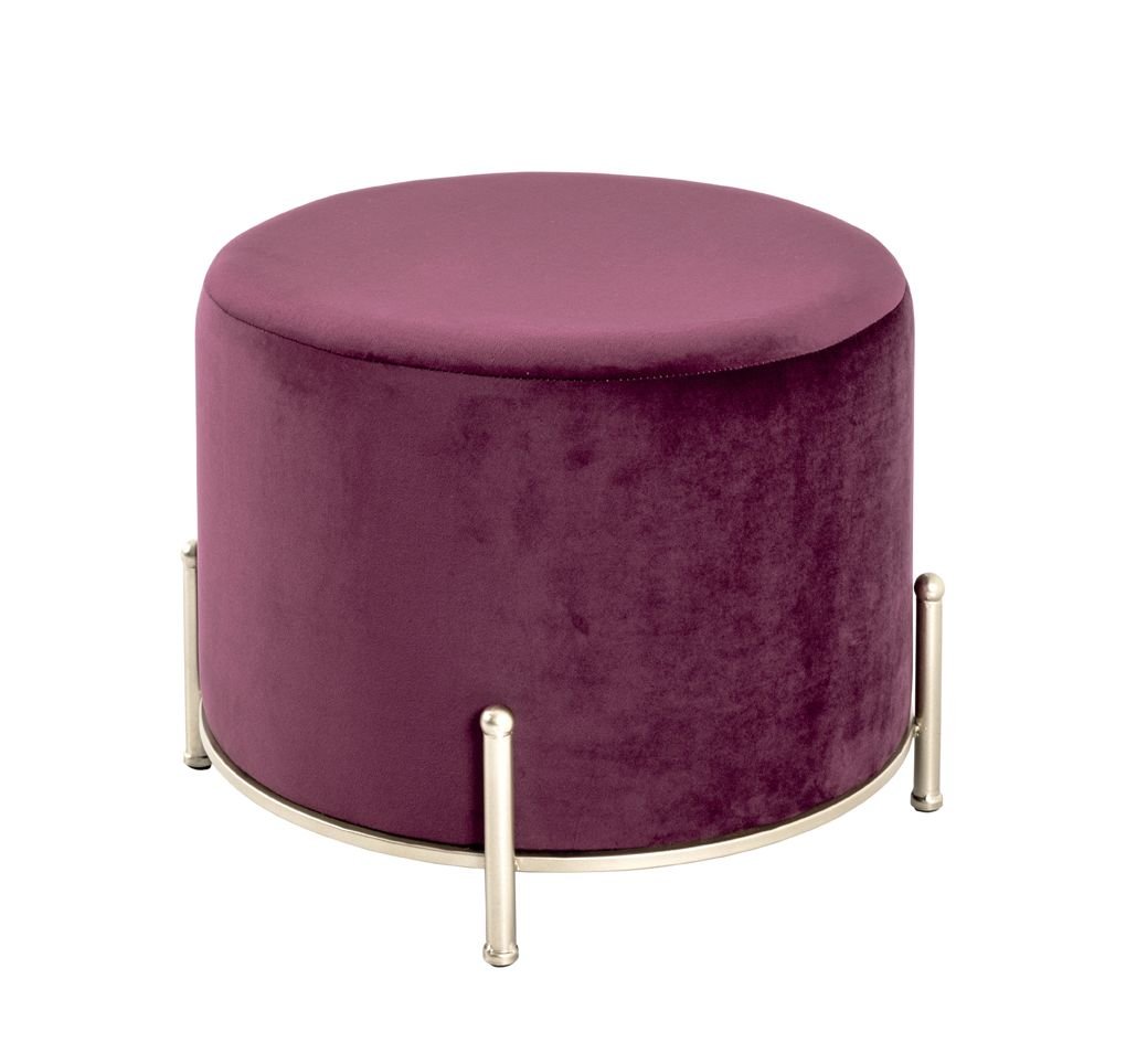Hocker, rot-gold, MDF, Metall Hocker, rot-gold, MDF, Metall
