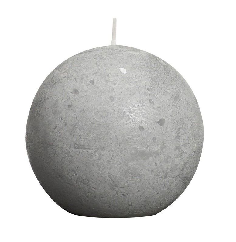 Kugelkerze, D8 cm_Wachs, Hellgrau Kugelkerze, D8 cm_Wachs, Hellgrau