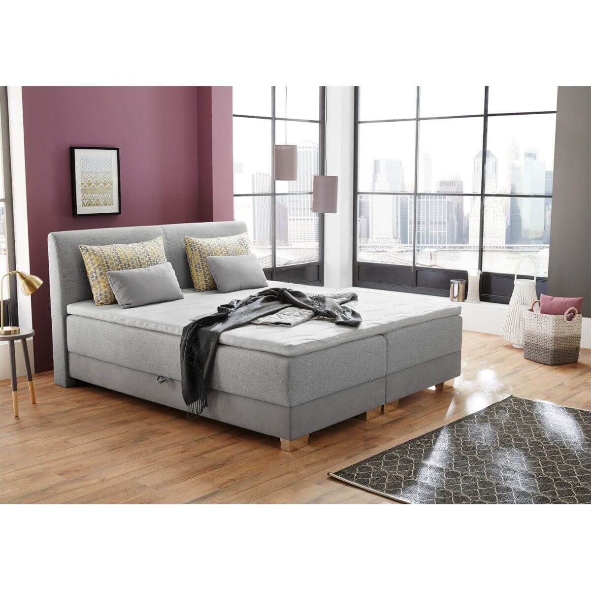 Boxspringbett Julia Grau 180 x 200 Boxspringbett Julia Grau 180 x 200