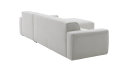 Modernes, hellgraues Sofa mit geradlinigem Design, Rückansicht, Polstermöbel für Wohnzimmer, minimalistisch.