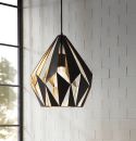 EGLO Pendelleuchte Carlton Schwarz Gold