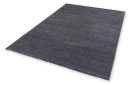 Dunkelgrauer rechteckiger Teppich mit weicher Oberfläche, moderner Wohnzimmerteppich, einfarbig, flauschig.