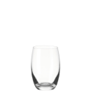 Klares, leeres Wasserglas aus Glas auf weißem Hintergrund, minimalistisches Design, Trinkglas für Getränke.