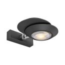 Moderne LED-Wandleuchte in Schwarz, drehbar, energiesparend, fu00fcr Wohnzimmer, Flur oder Bu00fcro geeignet.