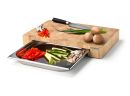 Continenta Stirnholz Schneidebrett mit Schublade 48 x 33 cm