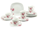 CreaTable 18tlg. Kaffeeservice Aiko Weiß-Rosa