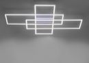 Moderne LED-Deckenleuchte mit geometrischem, rechteckigem Design auf grauem Hintergrund, energiesparend.