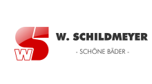 Logo von W. Schildmeyer mit rotem S und Schriftzug „Schöne Bäder“ auf weißem Hintergrund.