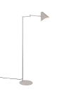Moderne, weiu00dfe Stehlampe mit verstellbarem Arm und rundem Fuu00df, ideal fu00fcr Wohnzimmer oder Bu00fcrobeleuchtung.