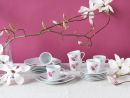 CreaTable 18tlg. Kaffeeservice Aiko Weiß-Rosa