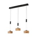 3-flg LED Pendellampe Shine-Wood