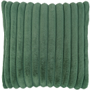 Gru00fcnes, rechteckiges Zierkissen mit weichem, geripptem Samtbezug fu00fcr modernes Wohnzimmer-Dekor.