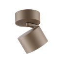 Moderne, schwenkbare Deckenleuchte in Bronze, zylindrisches Design, ideal fu00fcr Wohnzimmer oder Flur.