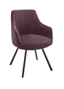 Moderner, bequemer Sessel mit weinrotem Stoffbezug und schwarzen Metallbeinen, ideal für Wohnzimmer oder Büro.
