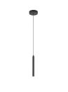 Moderne schwarze Pendelleuchte mit zylindrischem Lampenschirm, minimalistisch, fu00fcr Wohnzimmer oder Esszimmer.