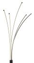 Moderne LED-Stehlampe mit vier gebogenen, leuchtenden Armen in elegantem, minimalistischem Design.