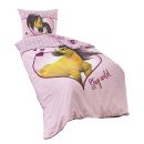 Rosa Kinderbettwäsche mit Pferdemotiv und „Stay wild“-Schriftzug, ideal für Pferdefans und Kinderzimmer.