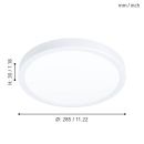 Runde LED-Deckenleuchte weiß, Ø 285 mm, H 30 mm, modernes Design, energiesparende Beleuchtung