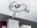 Moderne LED-Deckenleuchte aus Metall mit drei verstellbaren Spots, energiesparend, für Wohnzimmer oder Büro.