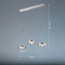 Fischer & Honsel 3-flg LED Pendelleuchte Lavin Rauchglas