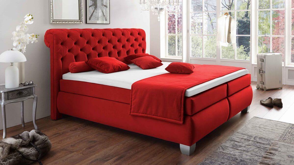 Boxspringbett Losanga Rot 180 x 200 Boxspringbett Losanga Rot 180 x 200