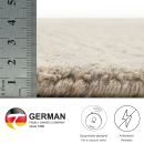 Handloom Teppich Pure aus Indien Uni Grau 190 x 290 cm
