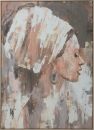 Wandbild Frau mit Turban Beige