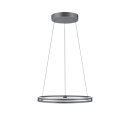 Moderne LED-Pendelleuchte in Ringform, hu00f6henverstellbar, aus Metall, ideal fu00fcr Wohnzimmer oder Esszimmer.