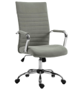 Moderner, ergonomischer Bürostuhl in Grau mit Armlehnen, höhenverstellbar, auf Rollen, für Büroeinrichtung.