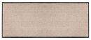 Beige Fußmatte mit schwarzem Rand, rechteckig, rutschfest, ideal für Eingangsbereich oder Flur.