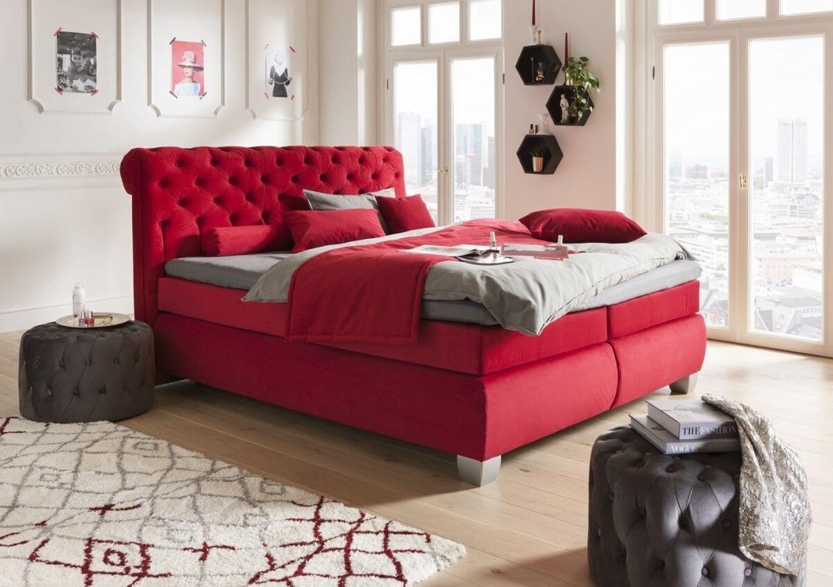 Boxspringbett Losanga Rot 180 x 200 Boxspringbett Losanga Rot 180 x 200