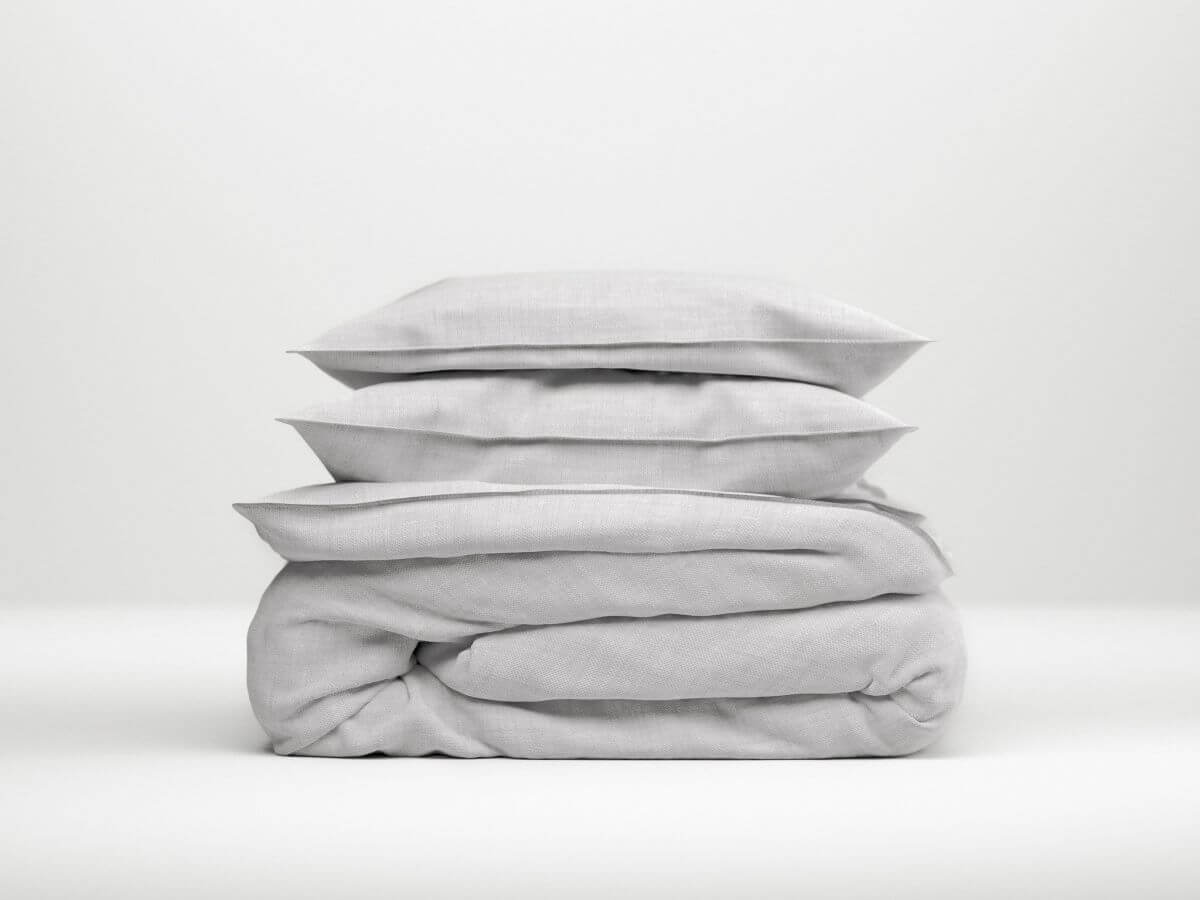 Bettwäsche Lino 200x200-2x80x80cm Dove Grey Bettwäsche Lino 200x200-2x80x80cm Dove Grey