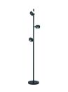 Moderne schwarze Stehlampe mit drei verstellbaren Spots, minimalistisches Design, ideal fu00fcr Wohnzimmerbeleuchtung.
