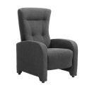 Dunkelgrauer Relaxsessel mit hoher Rückenlehne und Polsterung, moderner Sessel für Wohnzimmer oder Büro.