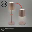 HVMM AKKU LED Tischlampe Kiki 1-flg Braun