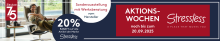 Frau entspannt in Stressless-Sessel, 20% Rabatt, Aktionswochen bis 20.09.2025, Sonderausstellung.