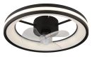 Moderne LED-Deckenleuchte mit integriertem Ventilator, schwarzes Gehäuse, energiesparend und stilvoll.