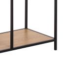 Regal Seaford Wildeiche 77 x 185 cm Modernes Regal mit schwarzem Metallrahmen und Holzablage, minimalistisches Design für Wohnzimmer oder Büro.