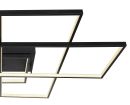 Moderne LED-Deckenleuchte mit geometrischem, eckigem Design in Schwarz für Wohnzimmer oder Büro.