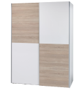 Schwebetürenschrank Time Weiß-Eiche