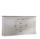 Sideboard Lima,2 Holztüren, 5 Schubkästen,Pinie hell, Taupe