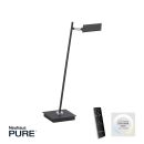 Moderne LED-Tischleuchte in Schwarz mit Fernbedienung, dimmbar, Farbtemperatur 2700-5000K, Neuhaus PURE.