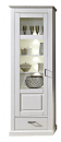 Vitrine Lima,links/rechts verwendbar 1 Glas-/Holztür / 1 Schubkasten inkl. LED-Beleuchtung,Pinie hell, Taupe
