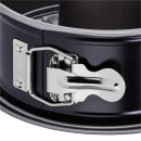 Kaiser Springform Inspiration mit Rohrboden Ø 28 cm Springform mit silbernem Verschluss, Detailansicht, Backform aus Metall, ideal für Kuchen und Torten.