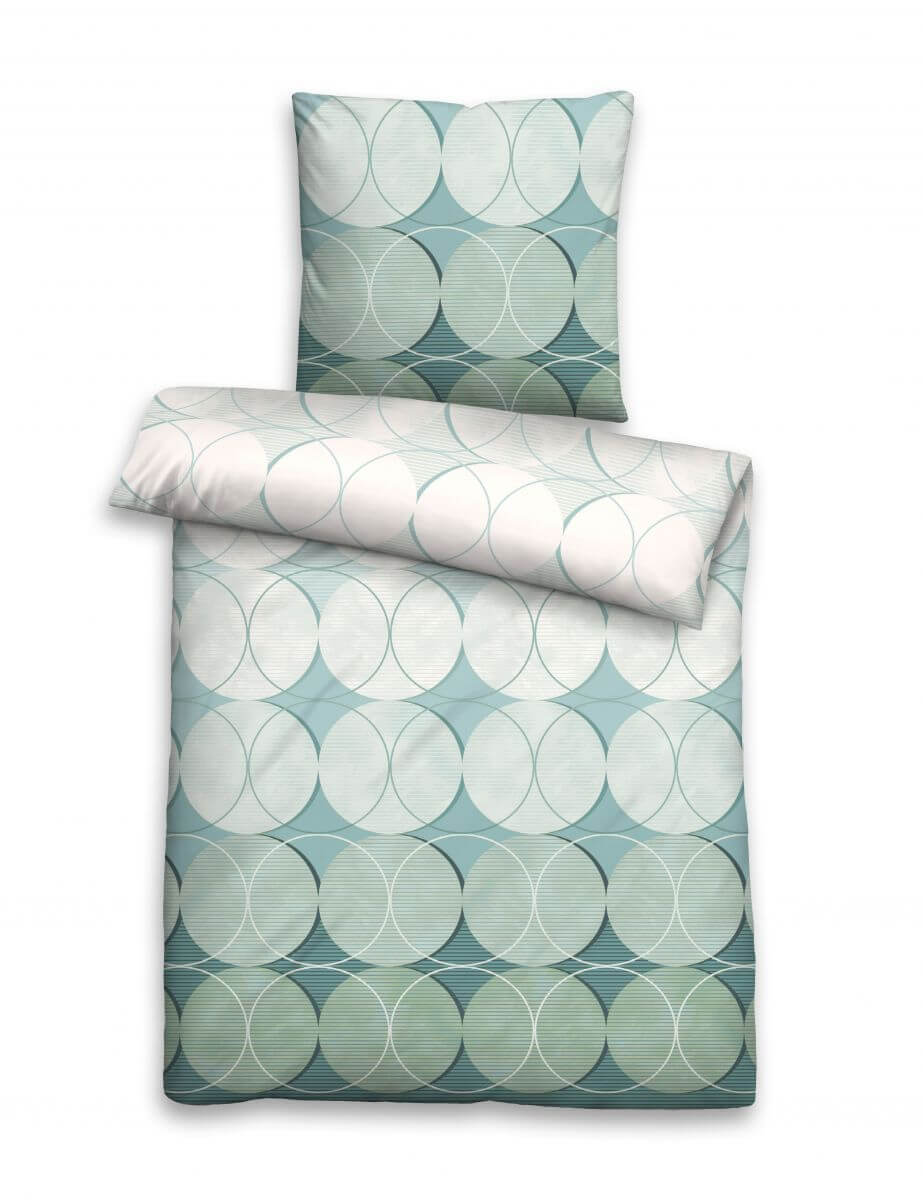 Mako-Satin Bettwäsche 155x220cm mint Mako-Satin Bettwäsche 155x220cm mint