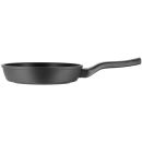 Schwarze Antihaft-Pfanne mit ergonomischem Griff, ideal zum Braten und Kochen in der Küche.